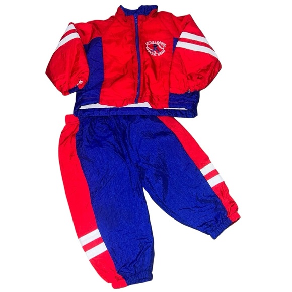 RARE Vintage Little League Official Gear Red Blue Windsuit Tracksuit 18 months - Picture 4 of 10
